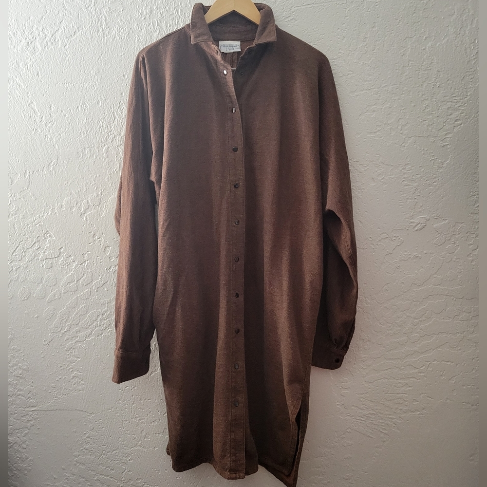 Vintage Michele Lamy Collar Long Sleeve Cotton Dress Size Large